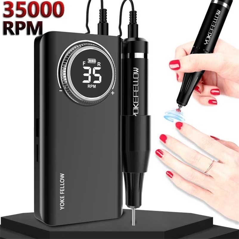 35000RPM Nail Drill Machine With HD LCD Display Rechargeable Nail Master For Manicure Portable Nail Drill Milling Machine 250303