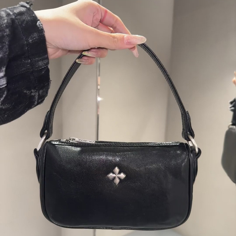 A Niche Design Of Dark And Simple Handbag, Square Single Shoulder Crossbody Small Bag, 2025 New Women's Bag Trend