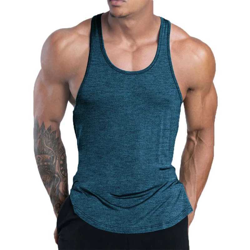Mens fitness vest summer fitness training underwear running vest quick drying elastic loose sports vest mens top X250324