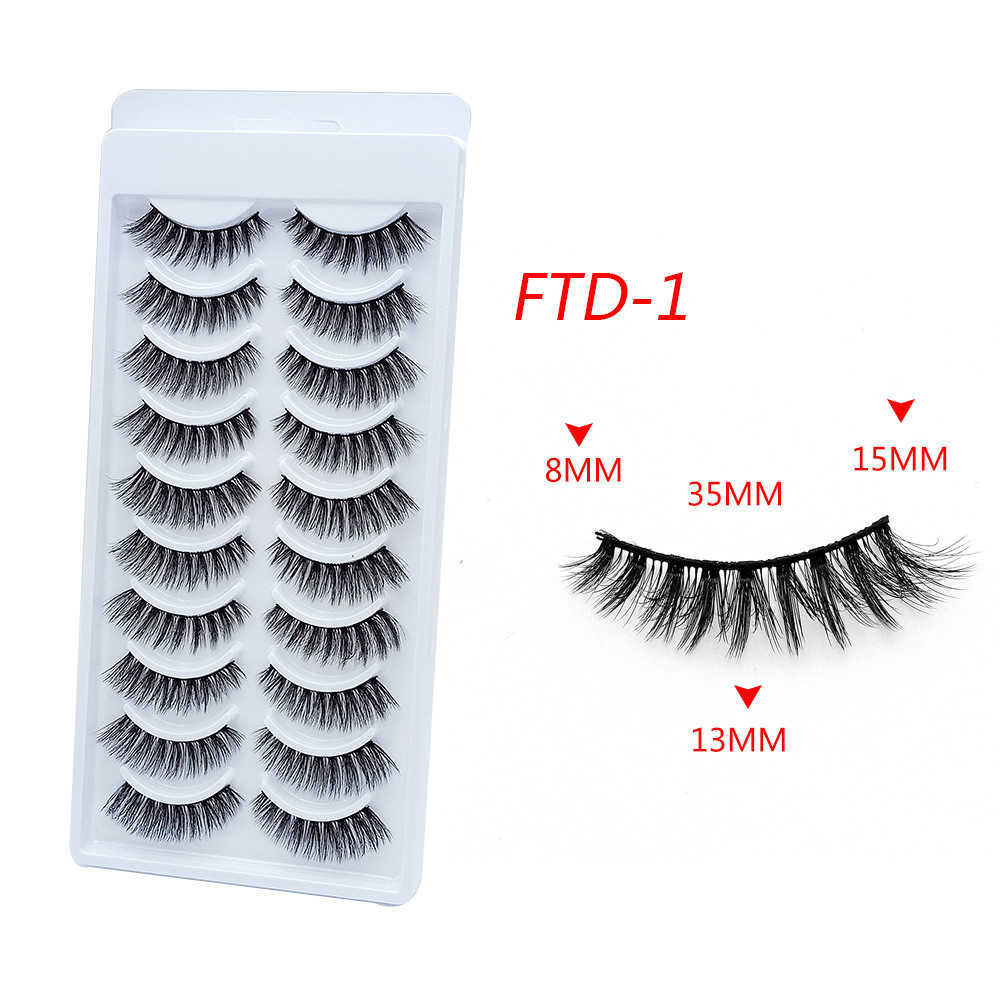 3D Stereoscopic 10 Pair False Eyelash Multi Layer Natural Curling Cross Eyelash FTD-8 W250324