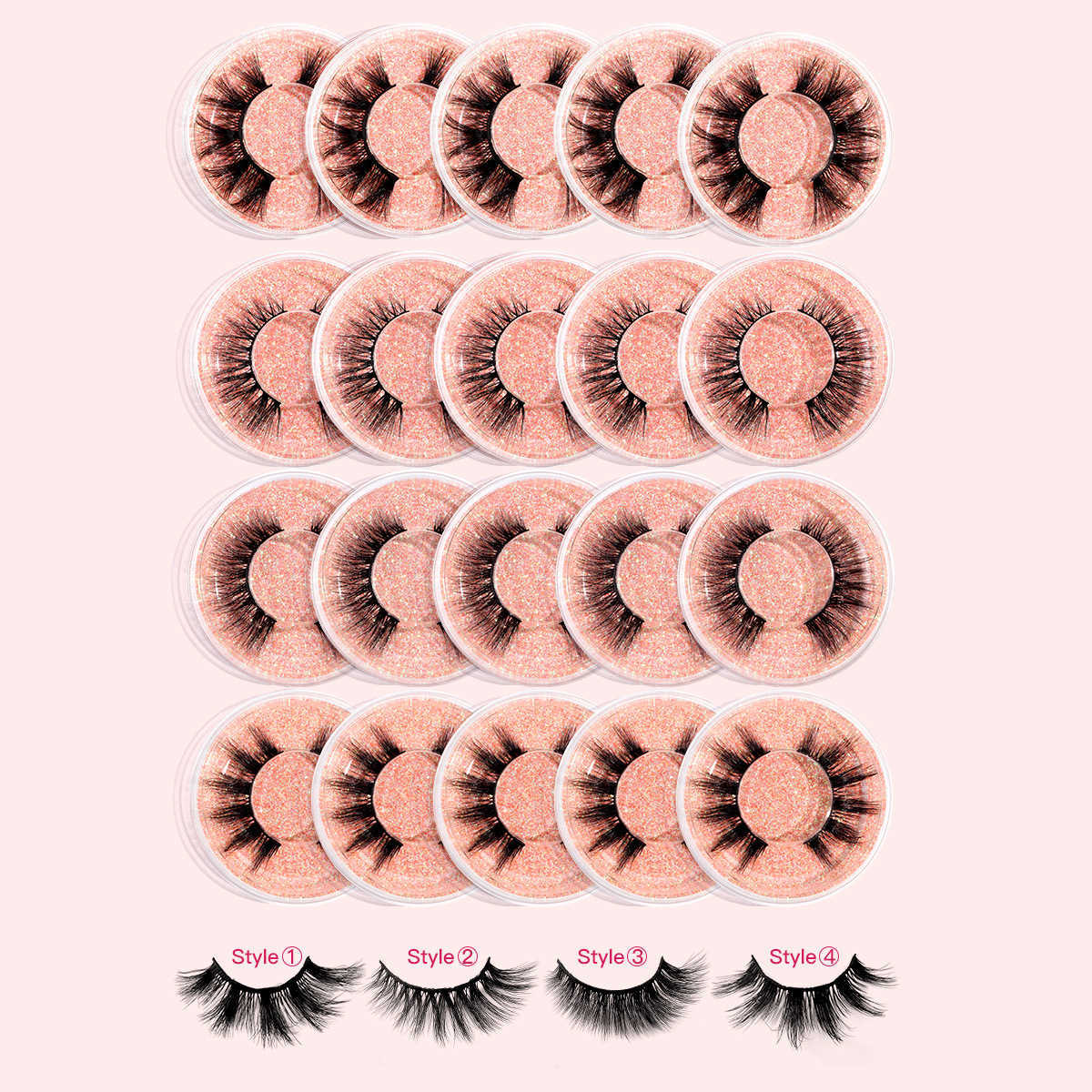 20 box combination set of thick and exaggerated false eyelashes thick eyelashes naturally curled eyelashes and curled eyelashes W250324