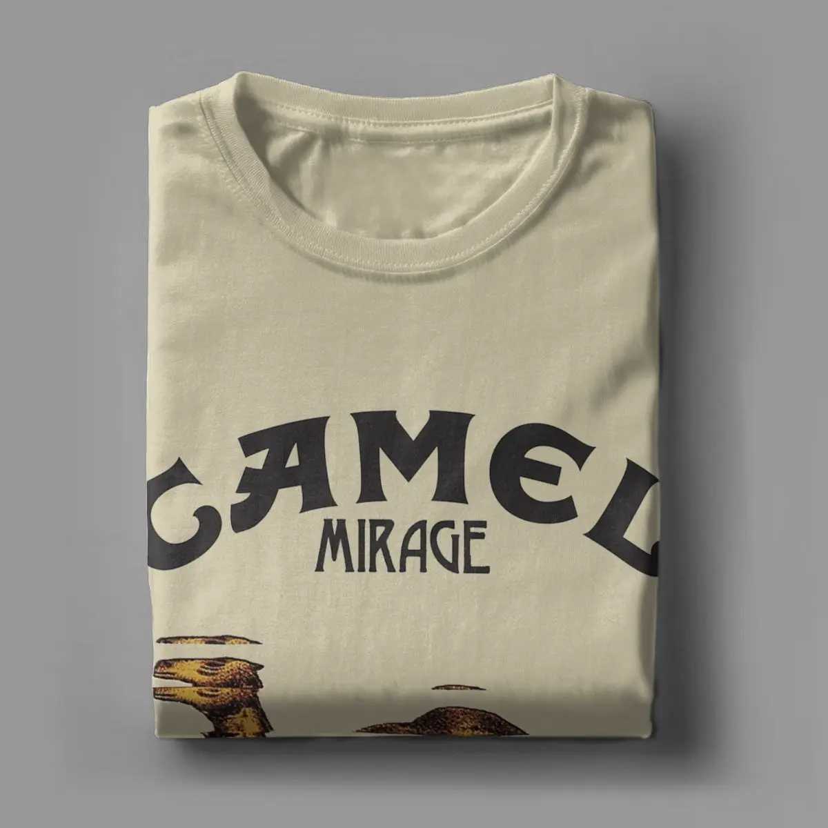 Camel Mirage Band Mens Pure Cotton Novelty T-shirts Crew Neck Ts Short Slip Tops 4XL 5XL X250324