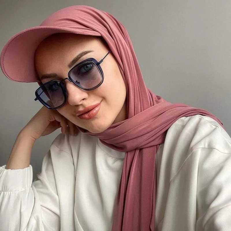 New Musilm Wen Jersey headscarf with basic ball cap summer sports cap chiffon headscarf ready to wear instant jersey sports headscarf at any time X250