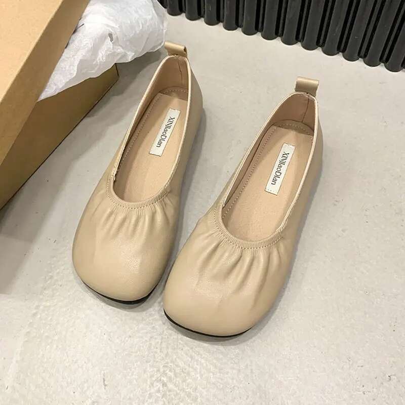 Genuine Spring Autumn Handmade Ballerina Loafers Comfortable Soft Leather Women Flats Shoes