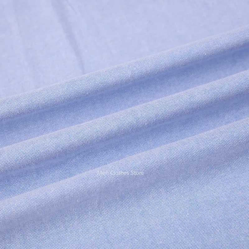 Mens Oxford short sleeved square neckline pure cotton striped summer casual shirt with single pocket comfortable cotton shirt X250324