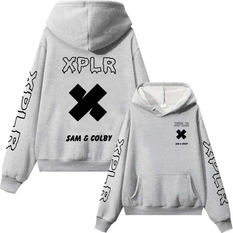 2024 Fashion Hoodie Mens Xplr Hoodie Sam and Colby Chainlink Merch Heart Printed Sweatshirt Mens Long Sleeve PulloverT250323