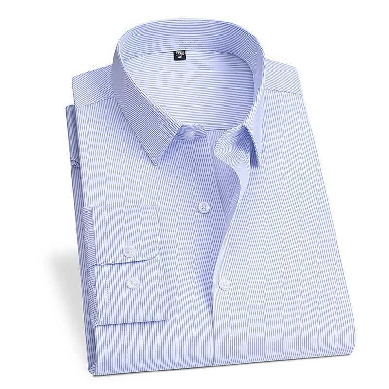 Spring and summer new mens long sleeved ironless moisture-proof pocket sized business suit white shirt mens formal clothing X250324
