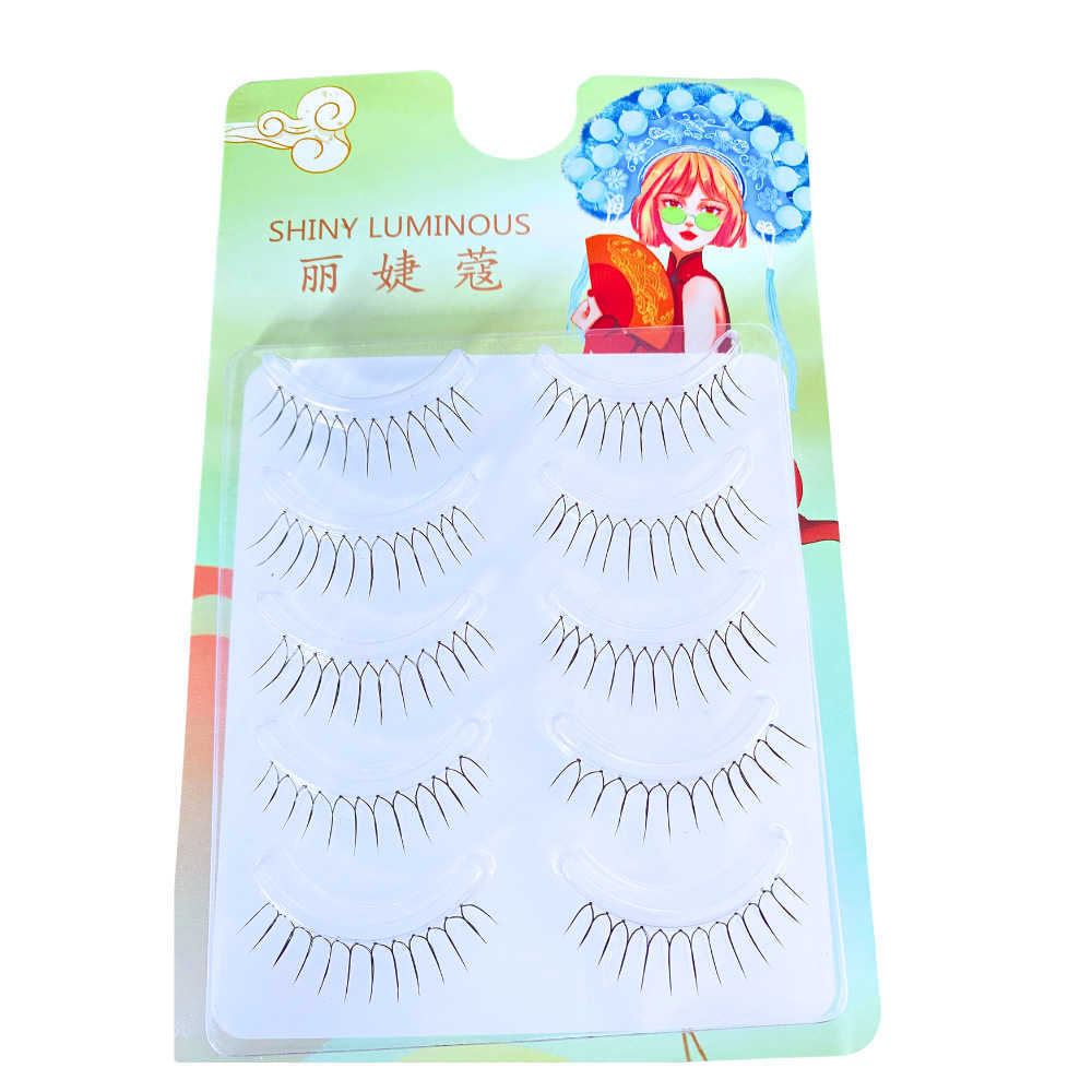 Korean girl group fake eyelashes whole U-shaped natural eyelashes Lijie Kou slim stem novice girl group fake eyelashes W250324
