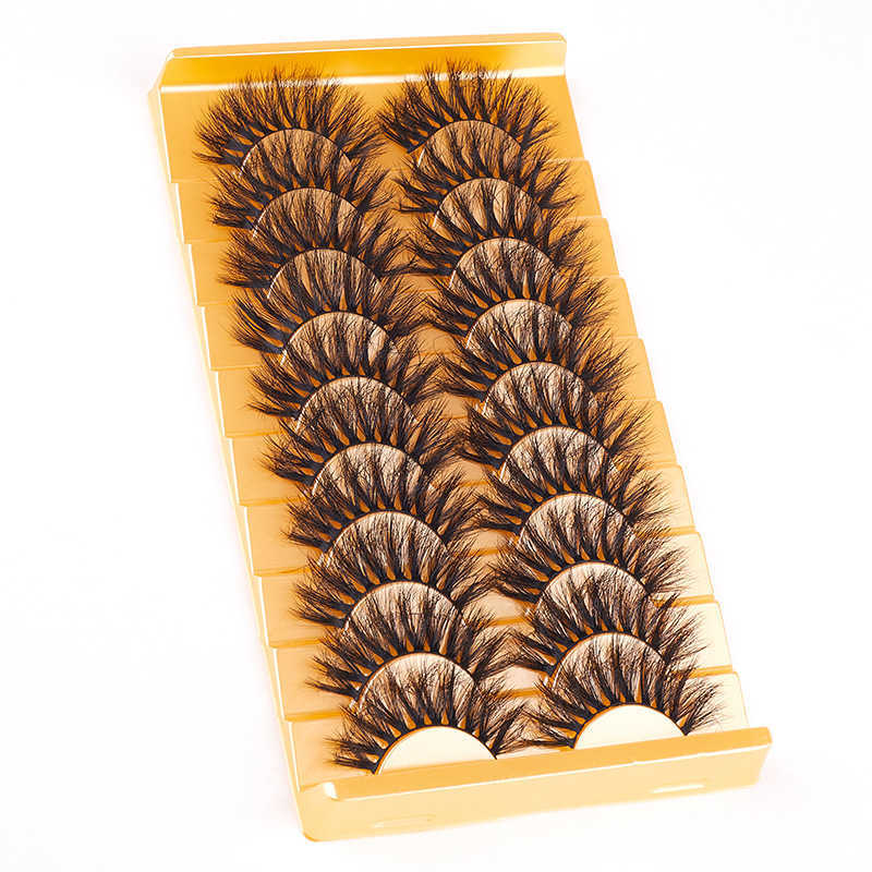 Ten pairs of Russian explosive eyelashes YF19 fluffy and exaggerated 8D false eyelashes W250324