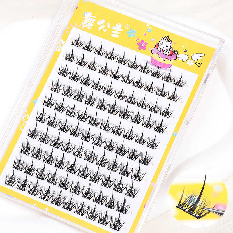 Dance Princess Straight 10 Rows Hard Box Trilogy Sunflower Segmented Glueless False Eyelash Segmented Eyelash W250324