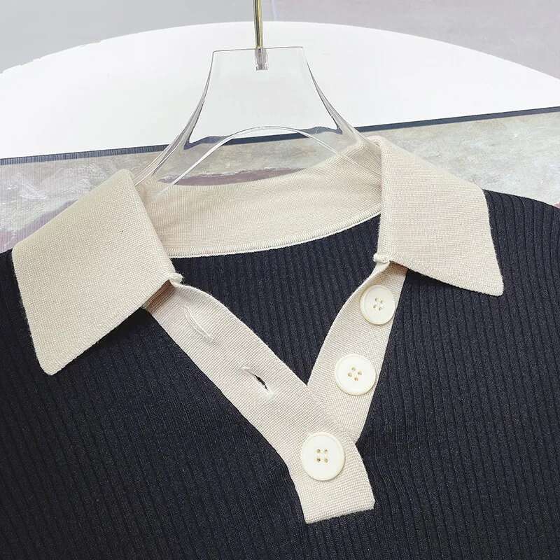 Temperament Solid Color Spring/Summer New Women's Wear Simple Versatile Compon Slimming Thin Knitted Dress