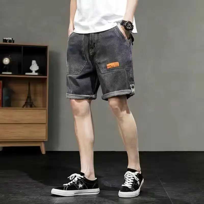 Bermuda Shorts Jeans Pants for Men with Pockets Mens Denim Shorts Cargo Baggy New In Cut Trend 2024 Buttons Retro Luxury Thin Sale T250603