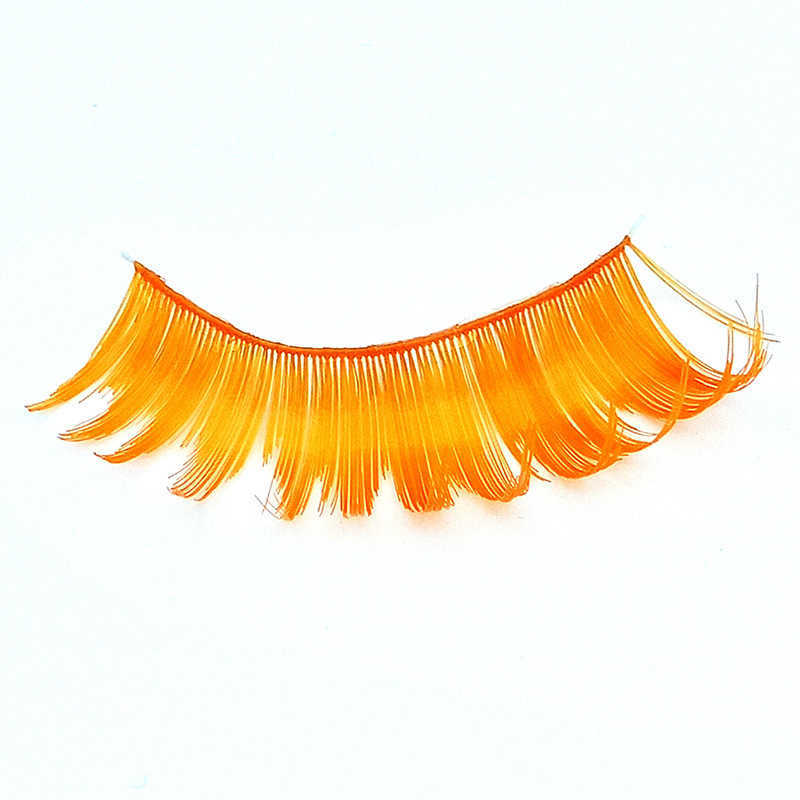 Colorful pair of fake eyelashes exaggerated stage makeup thick and slender full eyelashes W250324