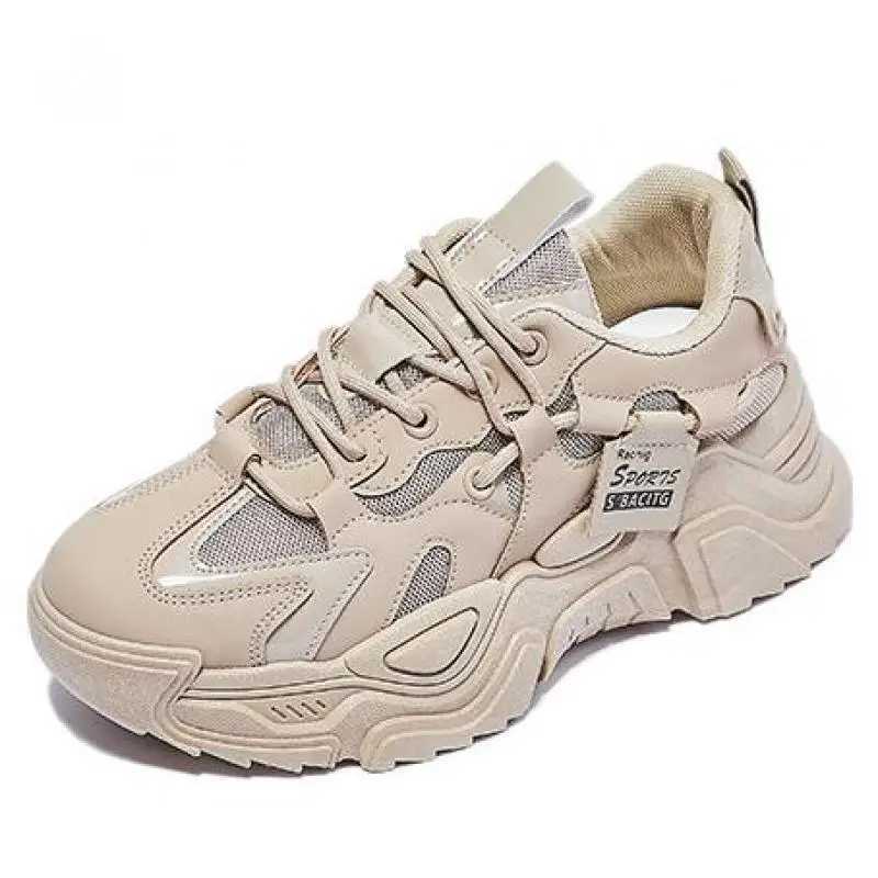 Womens white casual shoes thick soled sports shoes black womens 2025 Fi N-Slip Spring and Autumn platform sports shoes womensXJ250324