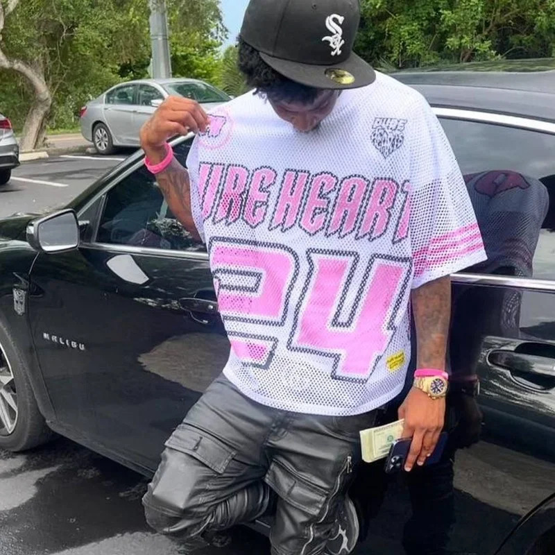 Y2K womens clothing street Harajuku hiphop splicing round neck loose sports Tshirt short sleeved top baseball shirt 250324