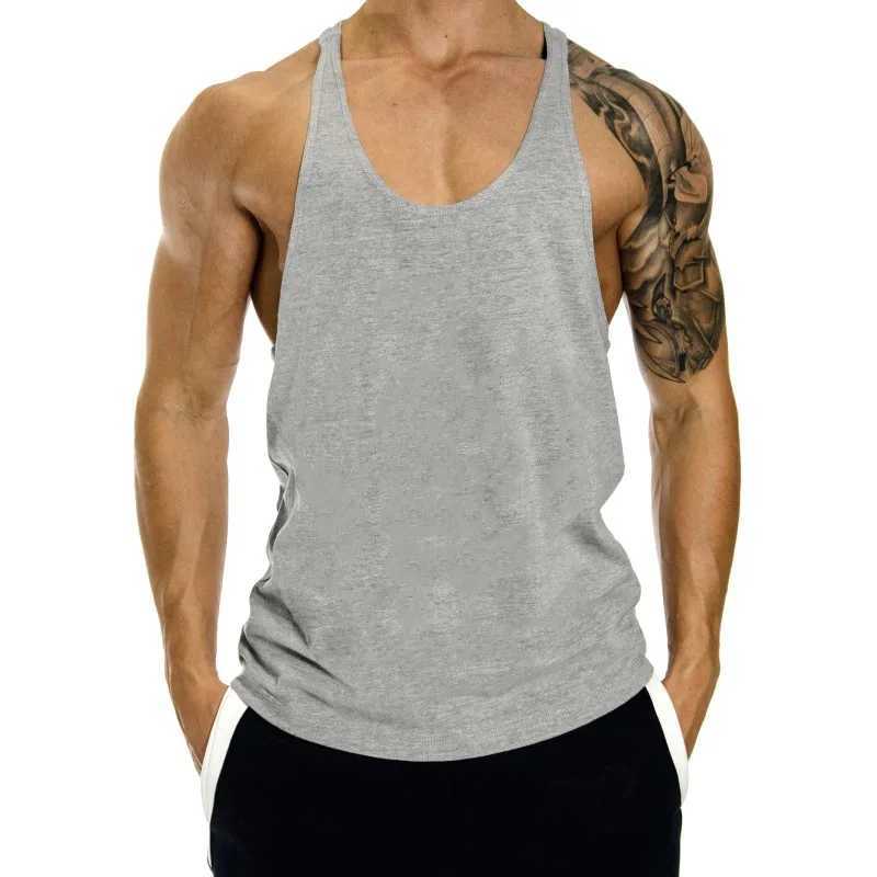 2024 Summer 100% Cotton Bodybuilding Muscle Strap Tank Top for Mens Fitness Exercise Y Back Tank Top X250324