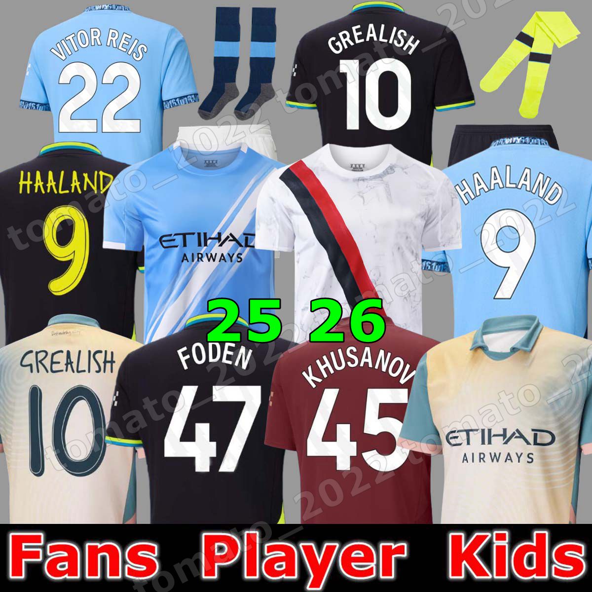 24 25 26 fans Player version HAALAND soccer jerseys DE BRUYNE GREALISH KOVACIC FODEN FERRAN 2024 2025 football shirt uniforms men kids RODRIGO VITOR REIS KHUSANOV