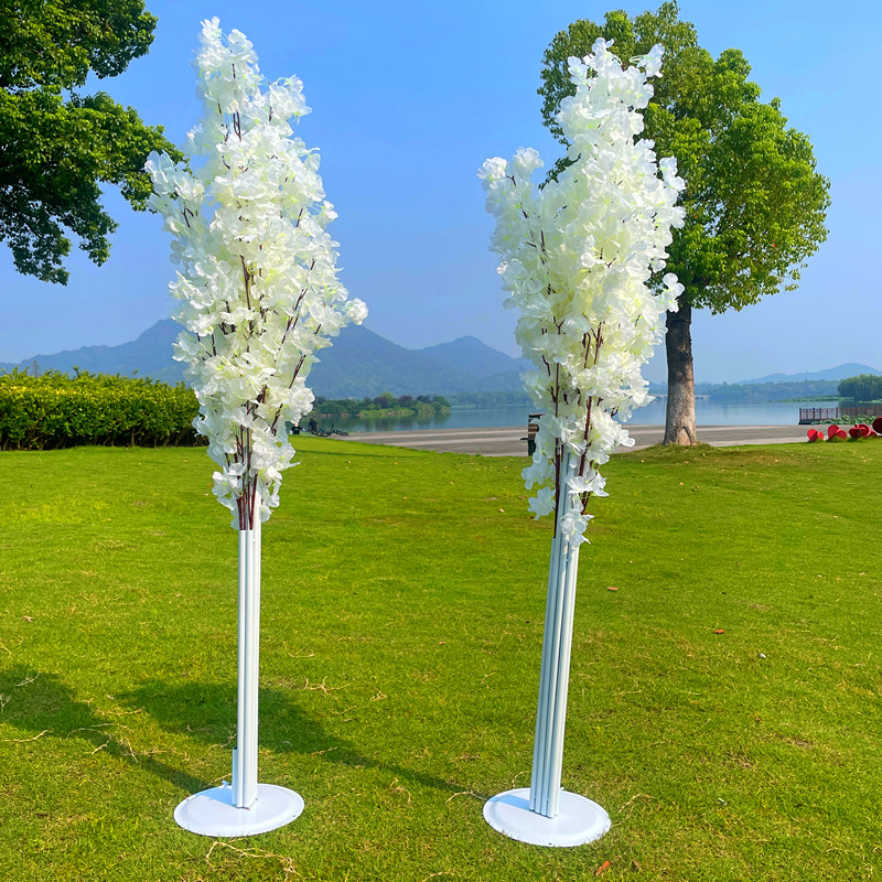 Decorative Flowers Wreaths Wedding Decoration 5Ft Tall 10 Piecelot Slik Artificial Cherry Blossom Tree Roman Column Road Drop Deli