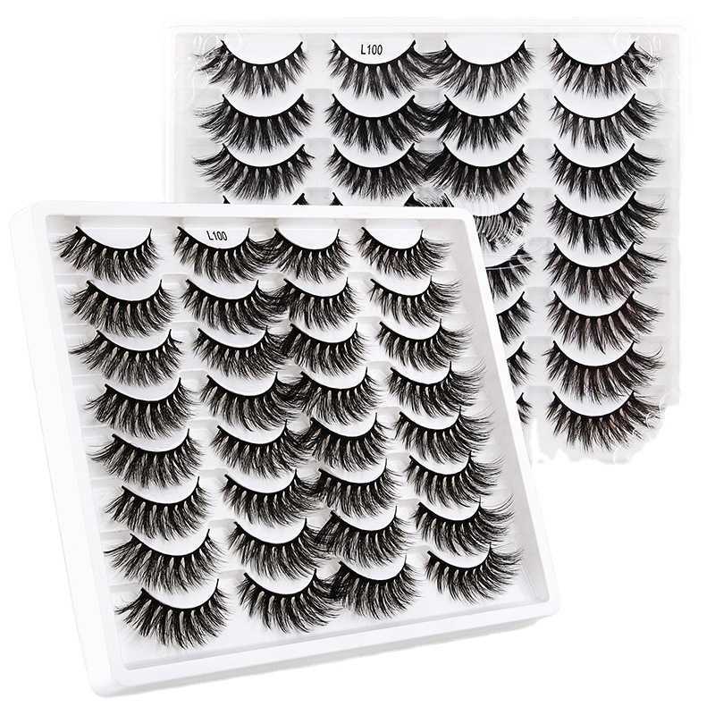 Fake Eyelash 16 Pair Set Mixed Cat Eye Fluffy Exaggerated Thick 3D mink like Eyelash W250324