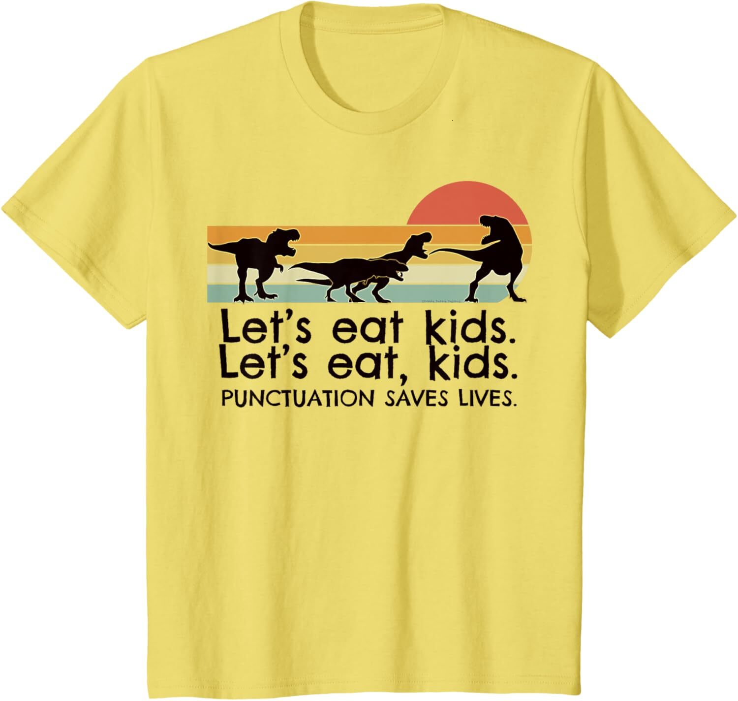 T shirt for Mens Funny Dinosaurs Lets Eat Kids Punctuation Saves Lives Graphic Tee Casual Tops Clothes Short sleeve