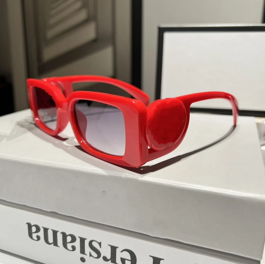 Sunglasses for Women and Men Model 1325 Rectangle UV400 Protection - High Quality Square Frame with Case Z260306