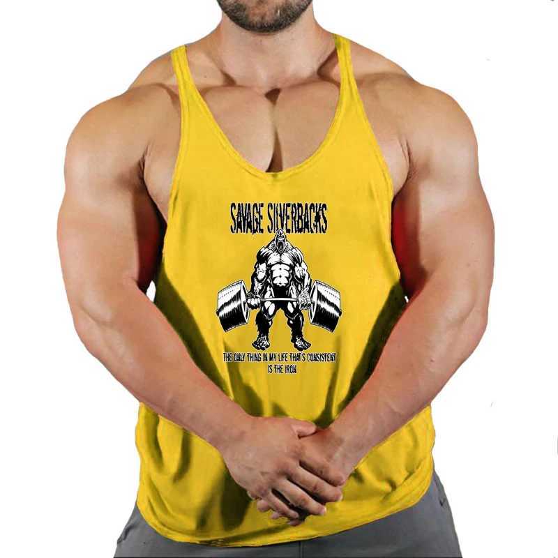 Muscle Male Bodybuilding Stringer Tank Top Gym Clothing Y Back Fitness Sleepless Tank Top Weight Boosting Monomer X2503241