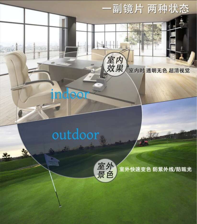 HD Outdoor Photochromic Lenses 1.56 1.61 1.67 1.74 CR-39 Gray And Brown