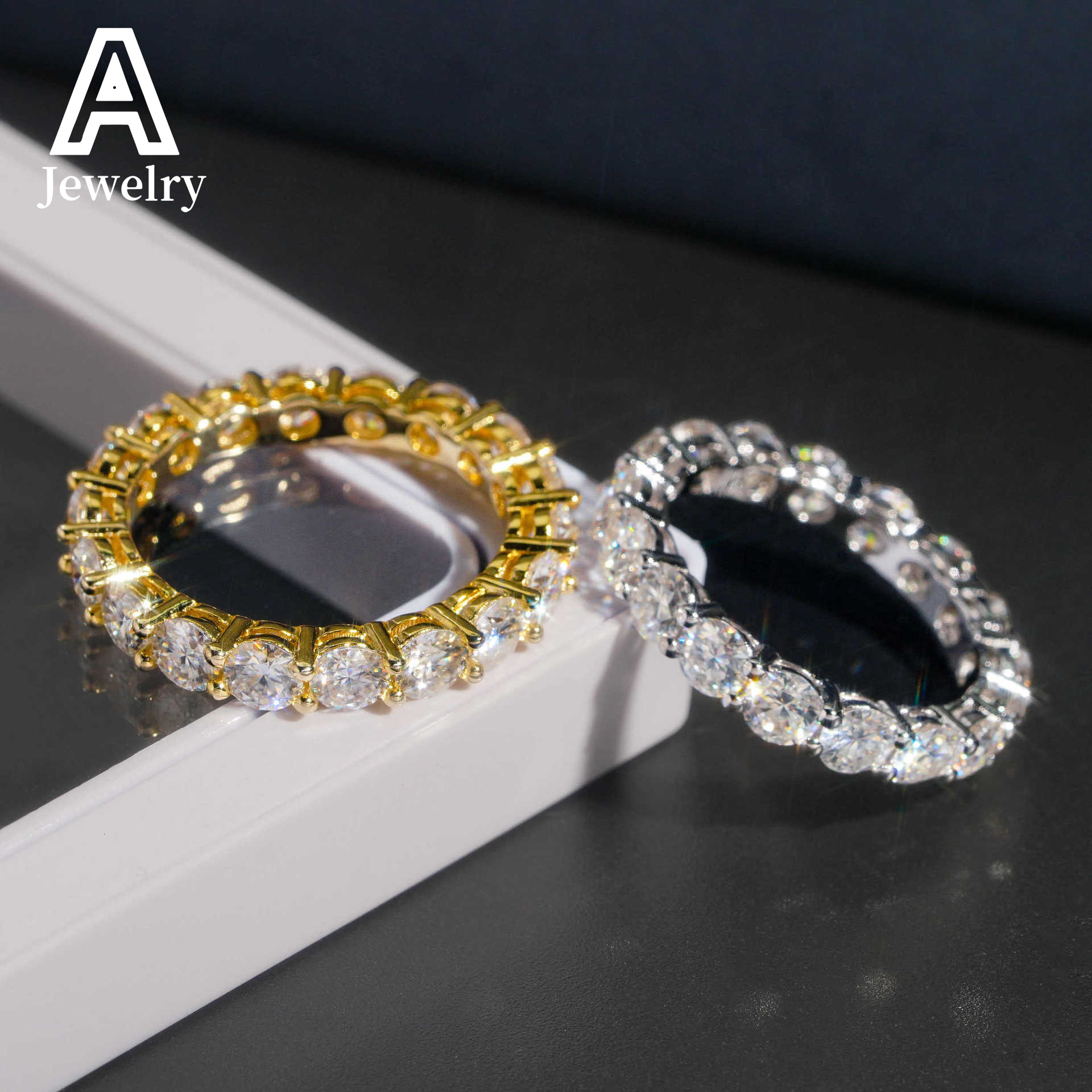 Boutique 925 silver set VVS Moissanite 3mm round ring suitable for hip hop men and women fashion casual ring accessories