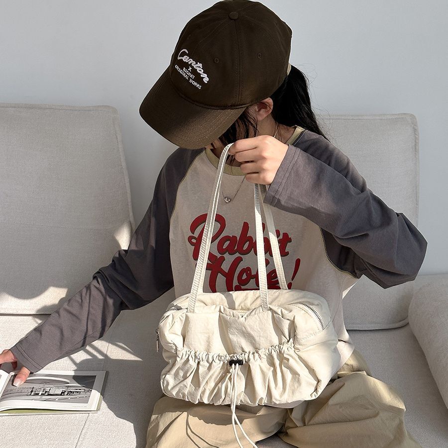 Pleated High-grade Underarm Bag Niche Commuter Tote Shoulder Bag Femininity New Large Capacity Nylon Bag Woman