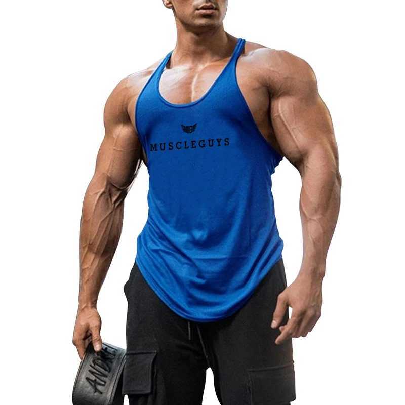Muscleguys brand clothing gym vest mens cotton fitness treadmill single body no sleep shirt bodybuilding vest sports vest X250324