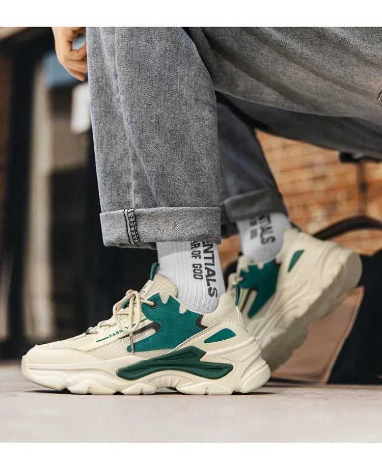 Mens shoes 2025 new summer breathable casual sports shoes suitable for mens students running teenagers height increase dad trend shoesXJ250324