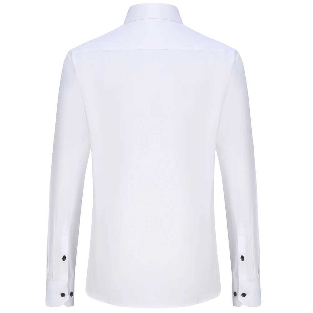 Mens semi formal color matching long sleeved dress comfortable regular fit button classic shirt for business activities X250324