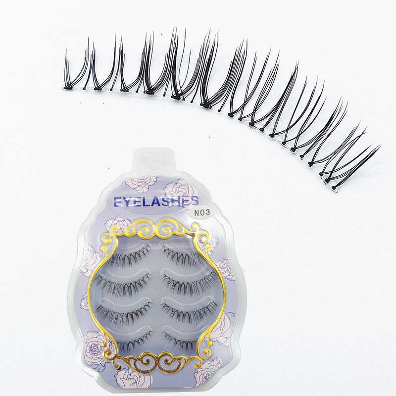 No3 sharpened false eyelashes four pairs of loaded natural nude eyelashes W250324