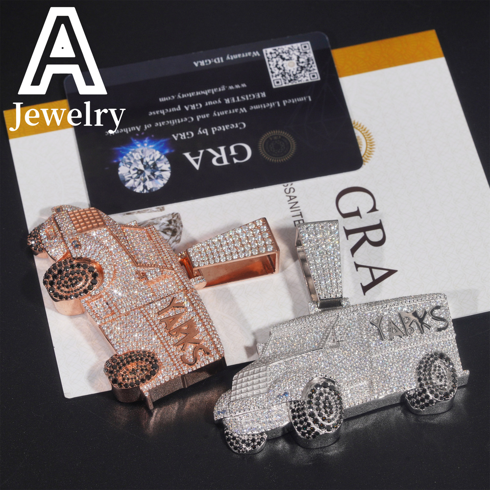 NEW ARRIVAL Car Pendant Hip Hop iced out Jewelry Camper Van 925 Moissanite Pendant