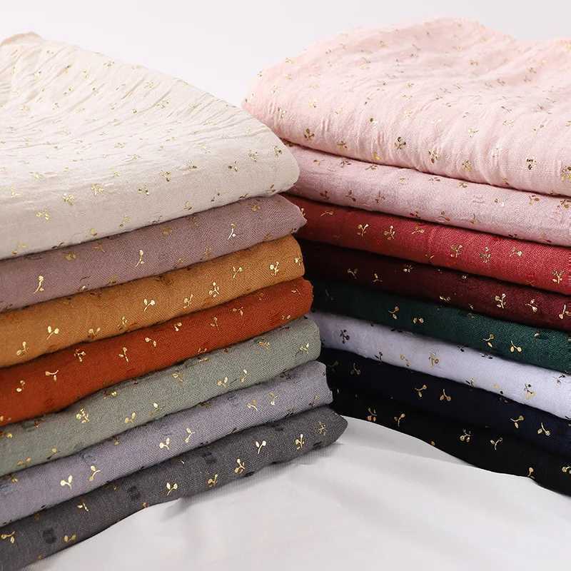 Cotton headscarf used for long bronze Muslim floral long headscarf Islamic scarf with headscarf X250324