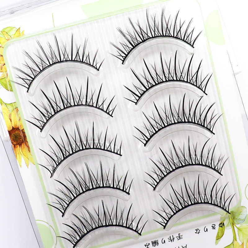 Thick messy and elongated false eyelashes at the end of the eye can support double eyelids and naturally cross Barbie wild makeup eyelashes W250324