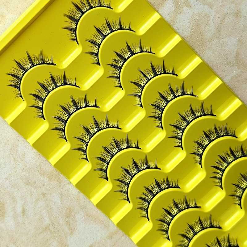 009 Short Ten pairs of Big Devil Thick False Eyelash Hard Stem Cross Barbie Big Eyes Sharp Tail Exaggerated Eyelash W250324