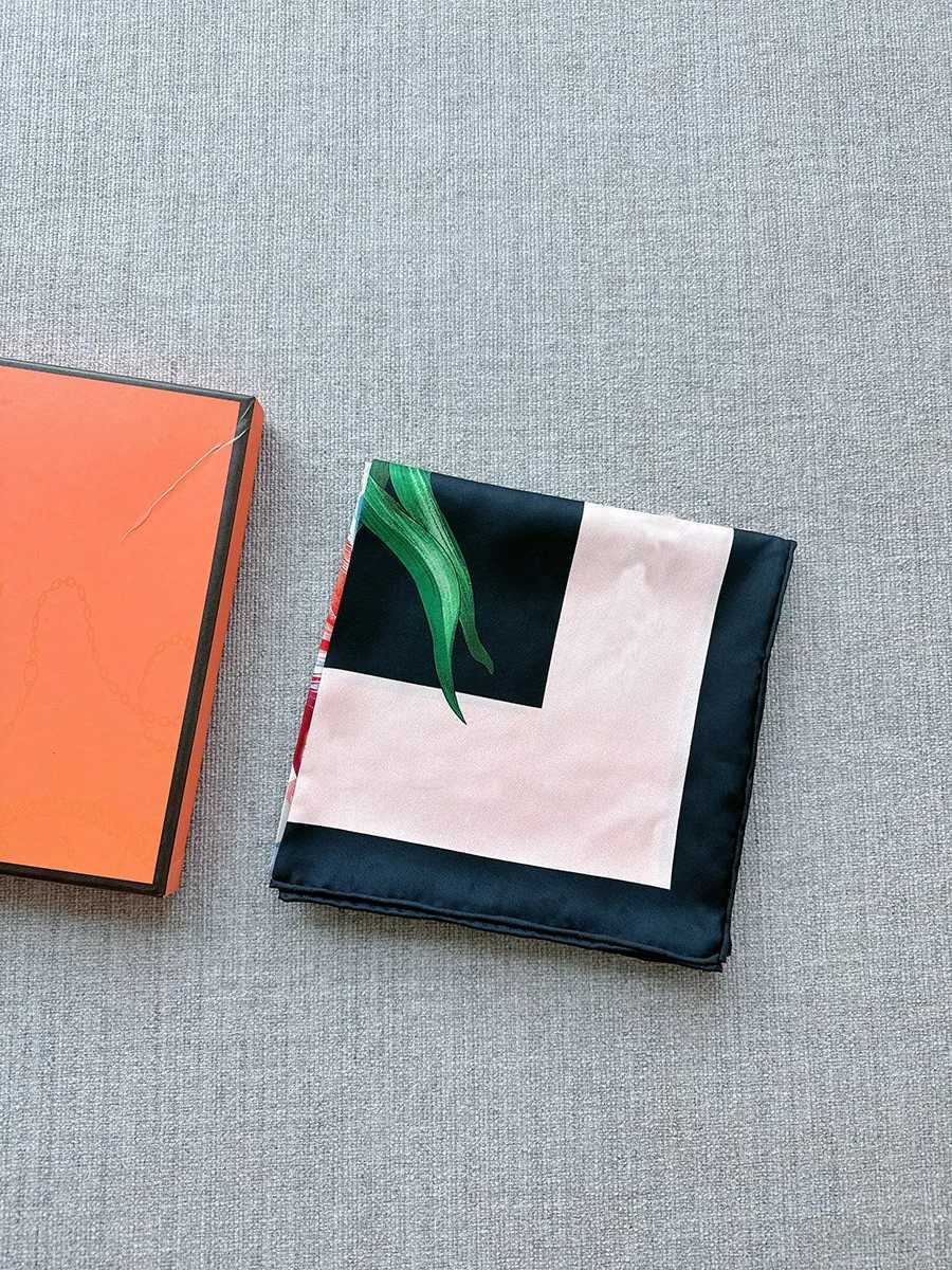 Rose printed silk scarf headscarf shawl Mberry Silk 90 90 summer scarf X250324