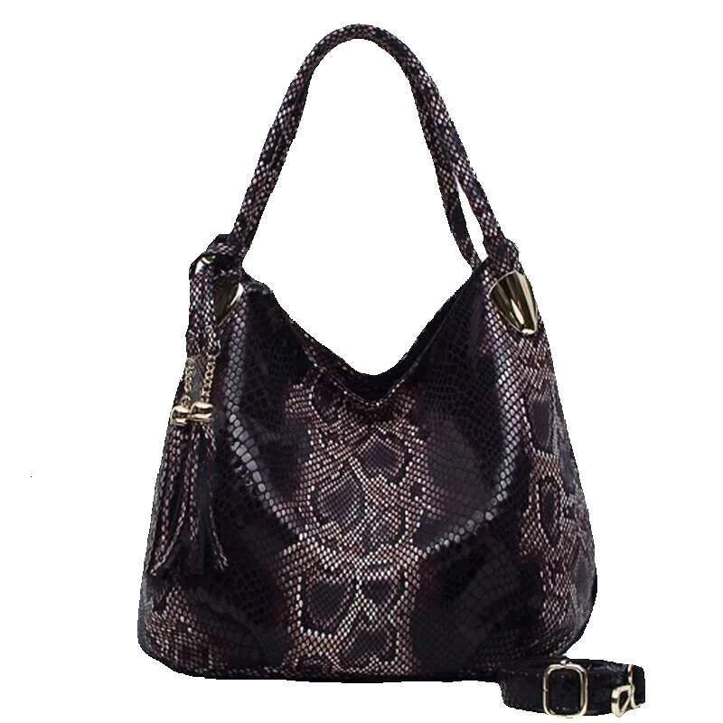 BIG Sale*Individual Fashion Snake Large Capacity Lady Bags New Tassel Emed PU Leather Cross Body Handbags Women Gpy01