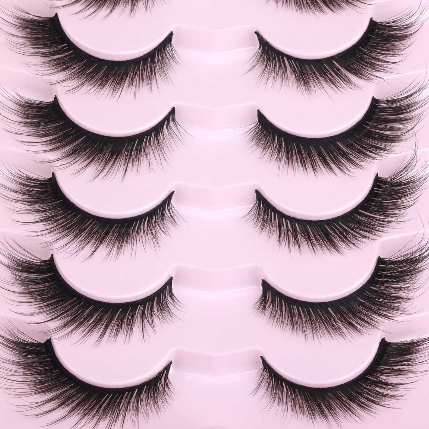 7 pairs of cat eye imitation mink false eyelashes elongated tail thick simulation on camera with fur eyelashes W250324