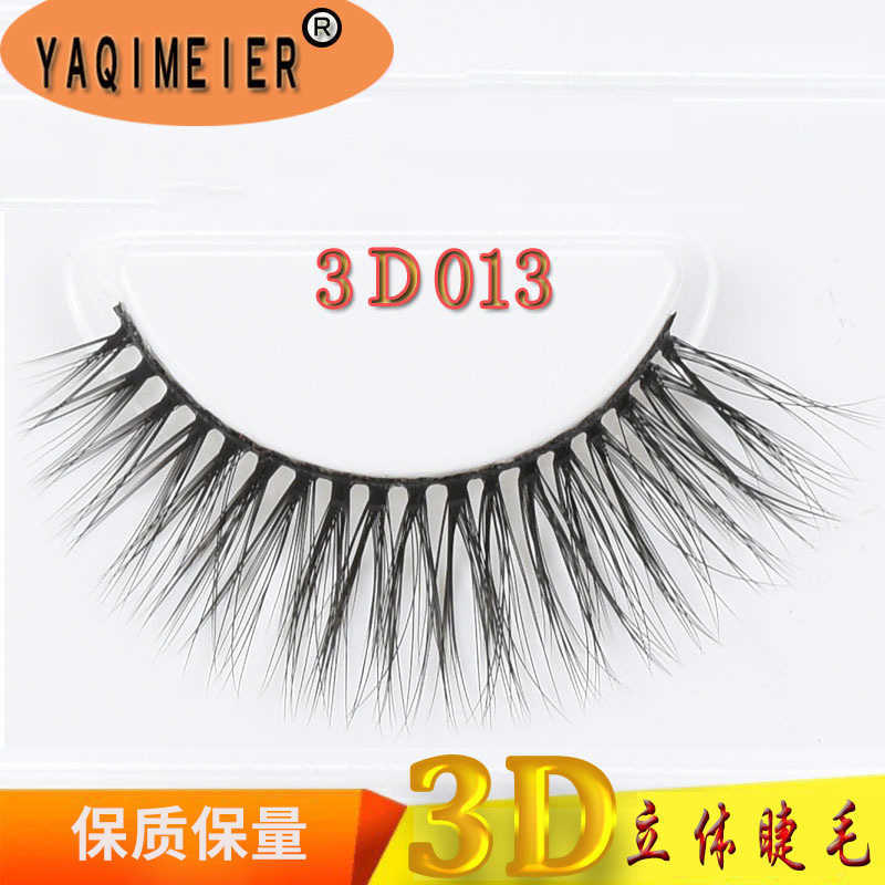3D Stage Makeup False Eyelash 3-Pair Set Eye Tail Extension Artificial Fiber Eyelash Makeup W250324