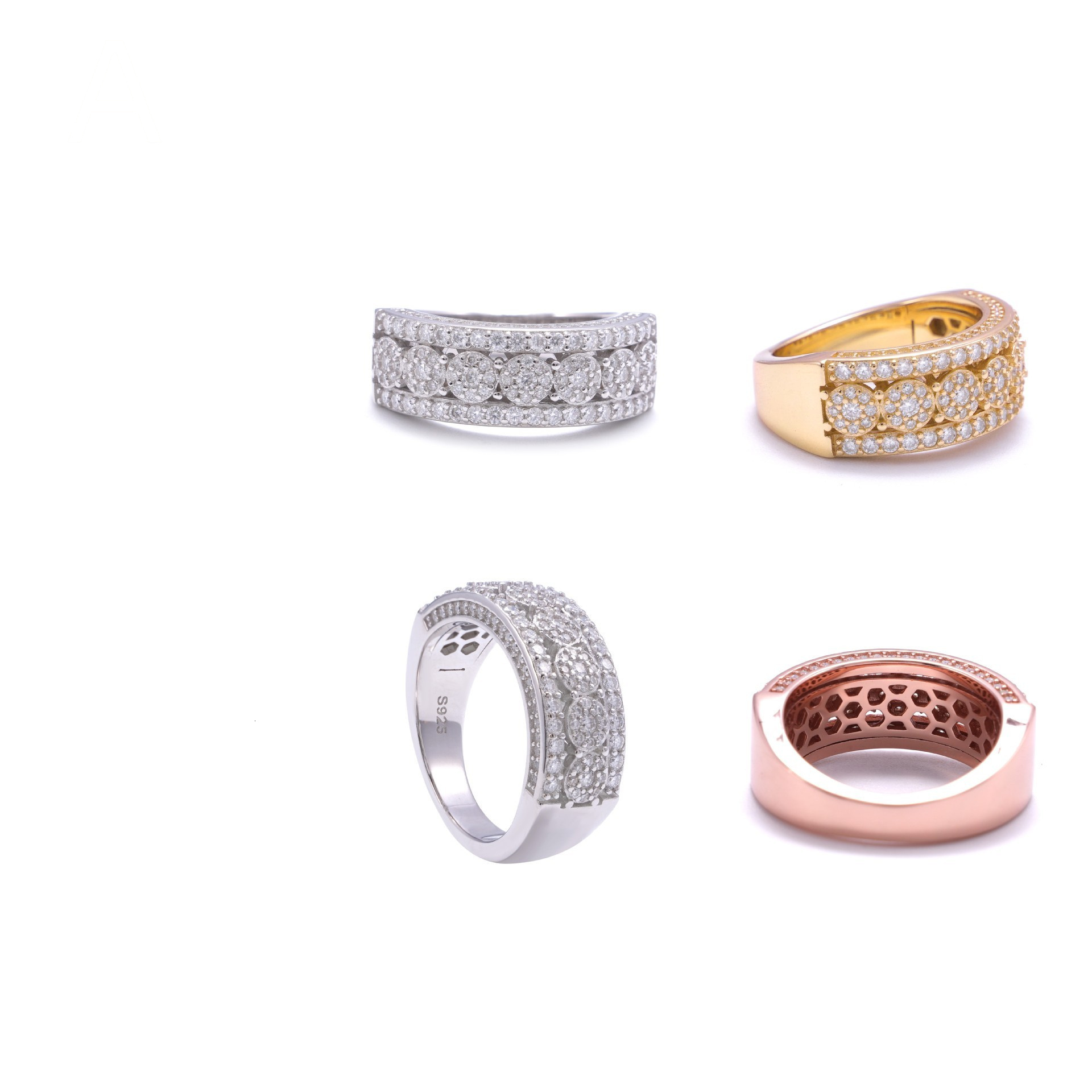 New personality s925 sterling silver set D color vvs Moissanite hip Hop ring for men and women European and American jewelry