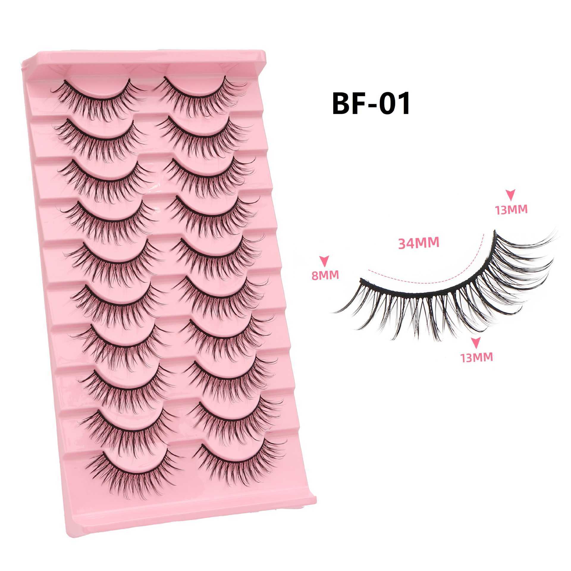 10 Pair Little Devil False Eyelash Internet Celebrity Natural Simulation One Piece Hard Meme Fox Eyelash Bridal Makeup W250324