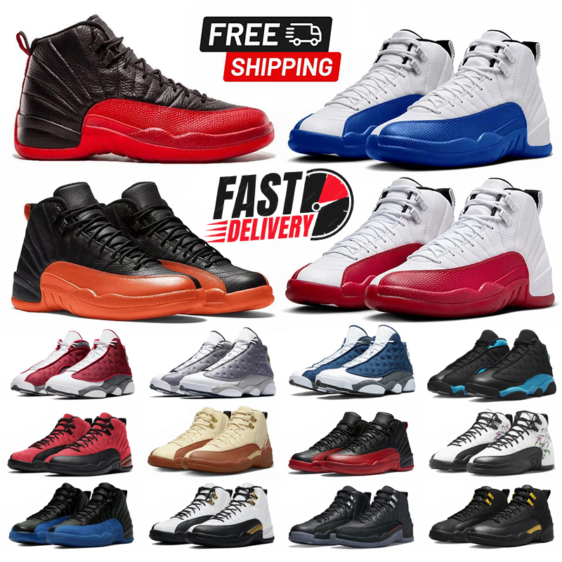 12 designer shoes Basketball Shoes mens shoes 12s Blueberry Cherry Field Purple Reverse Flu Game Royal Mens Trainers Sport sneakers B3Xv#