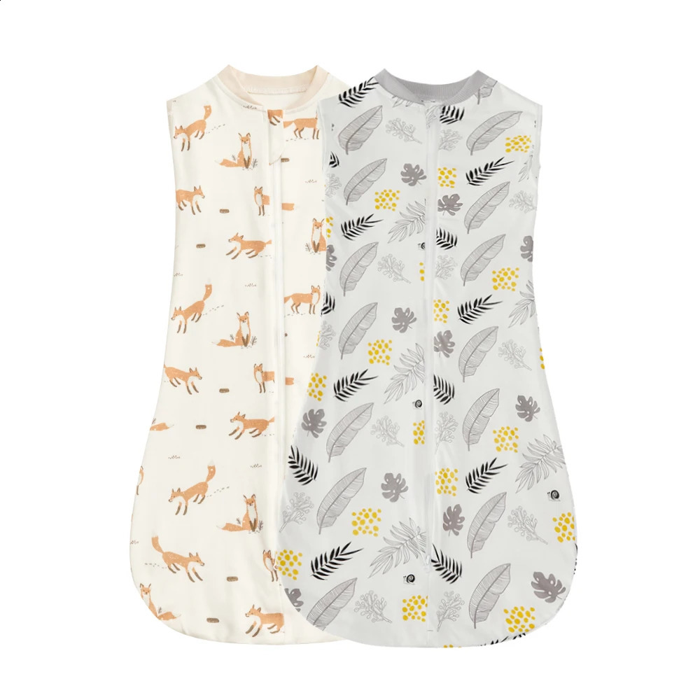 Baby sleeping bag 0-12 months cute cartoon baby birds nest packaging with detachable button 2-way zipper 100% cotton summer thin sleeping bag 250324