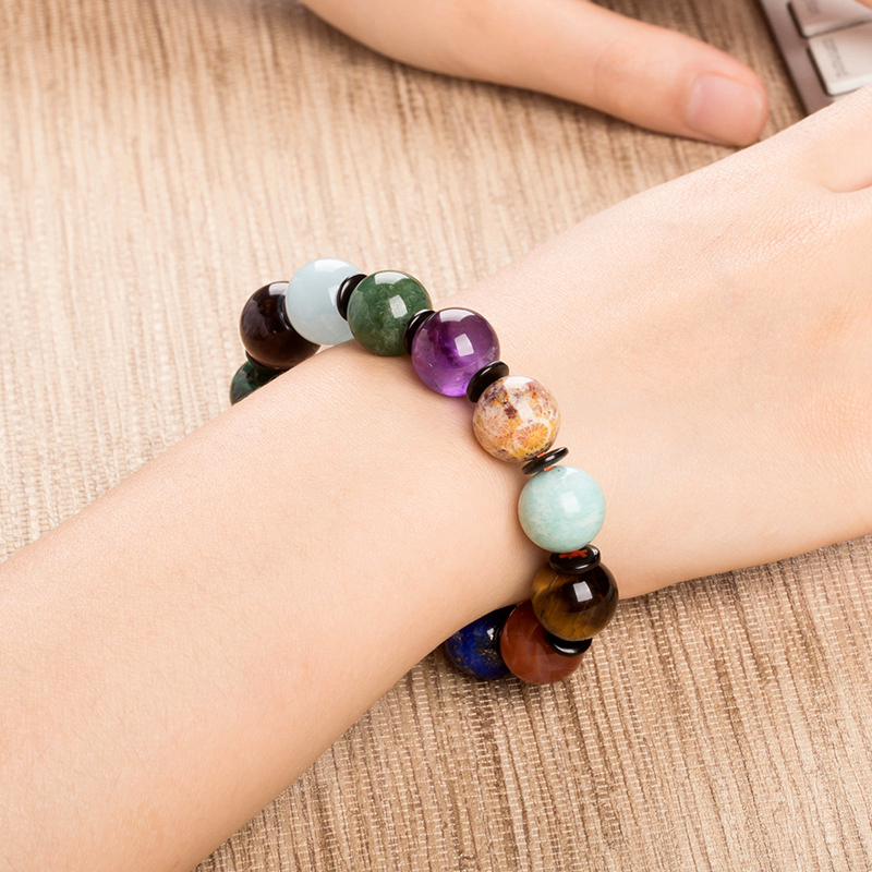 Natural Crystal Duo Bao Bracelet Colorful Crystal Strings South Red Lapis Lazuli Lucky Jewelry Couple Men and Women Gifts
