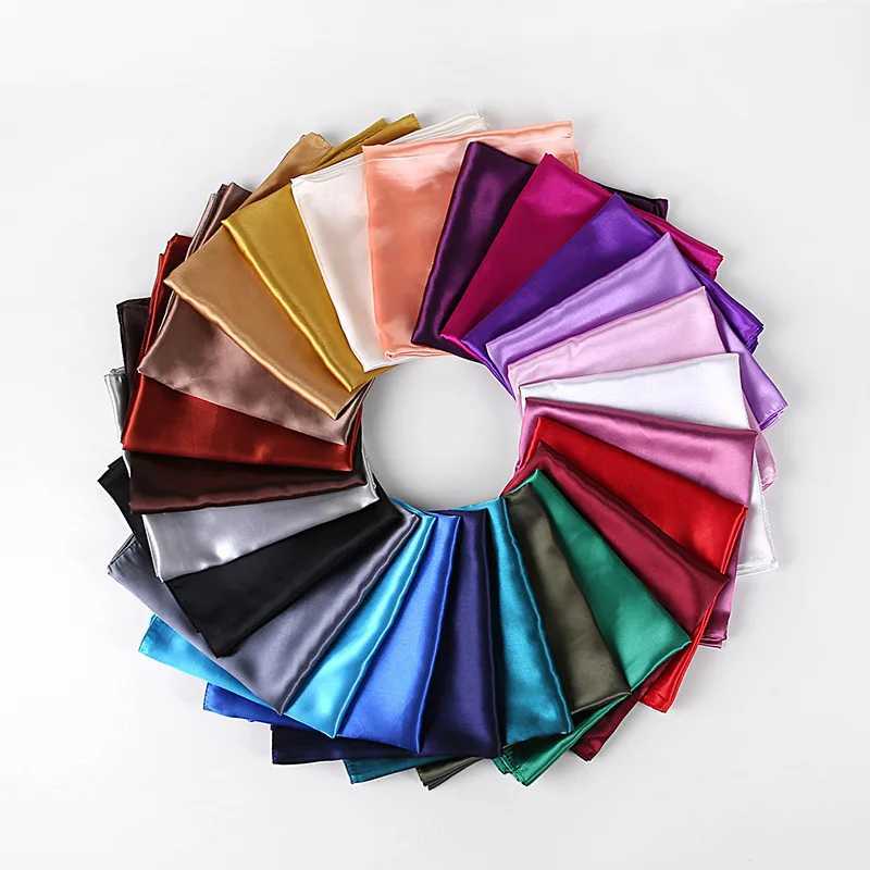 90cm solid collar headscarf used for silk ribbon hair Fem square shawl womens shawl X250324