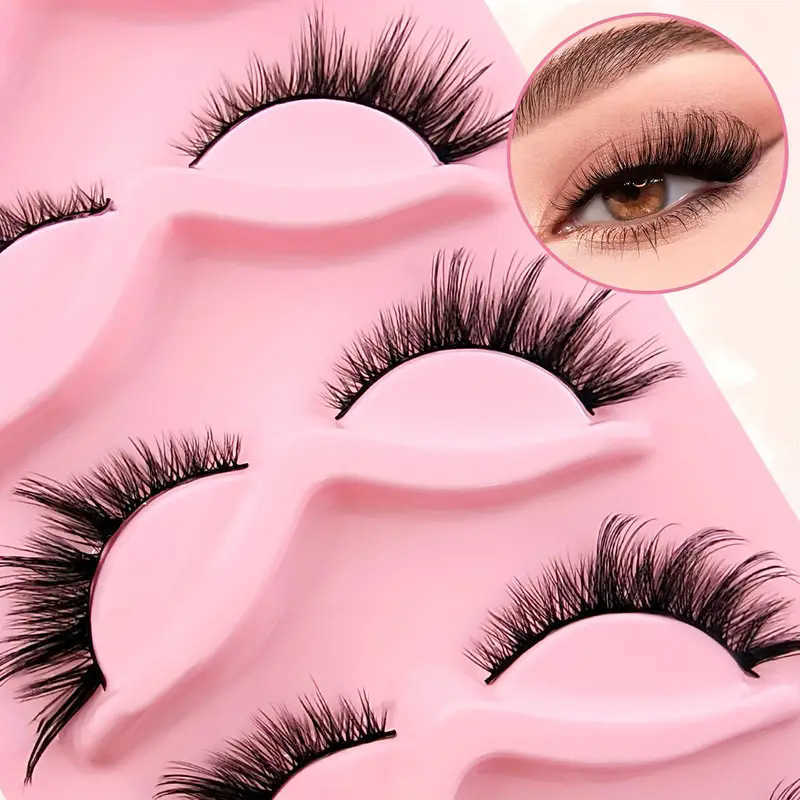 Slant Flying 5-Pair Cat Eye False Eyelash 3D Thick Curling Simulation Eye Tail Stretching Fox Series Eyelash W250324