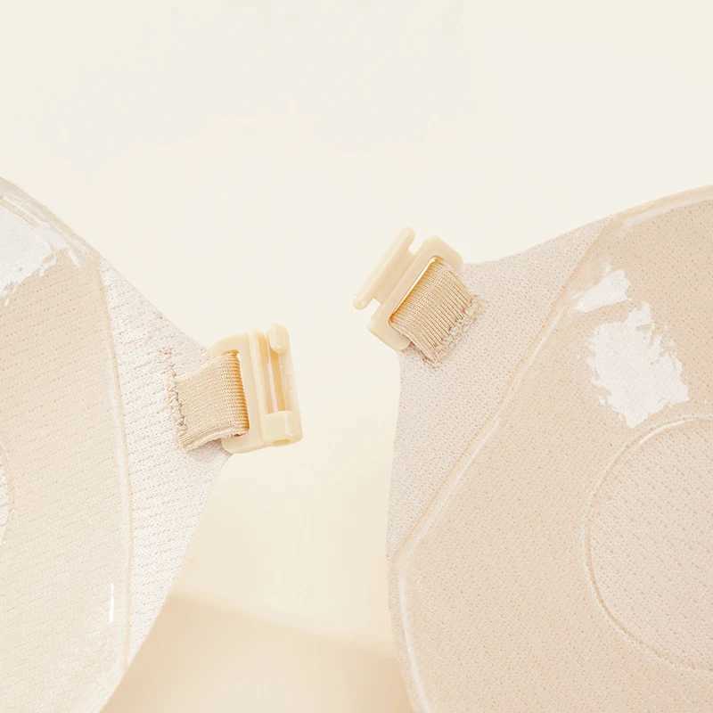 Silicone adhesive invisible bra for women push up bra with raised bust circumference soft cushion cover front closure reusable strapless braXJ250324