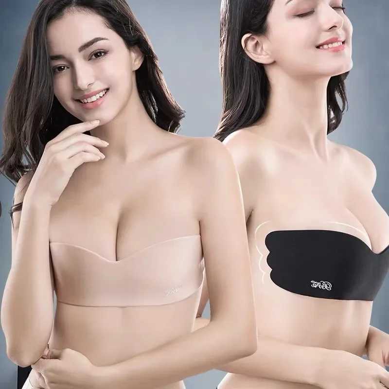 Self adhesive silicone underwear integrated invisible reusable angel wings seamless soft cushion cover chest strapless braXJ250324